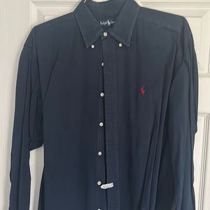 Navy, Ralph Lauren men’s button down. As is.